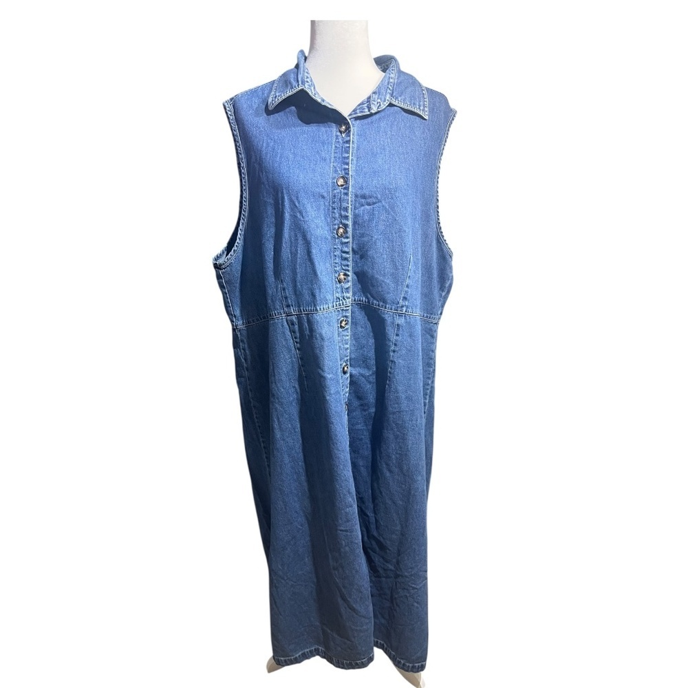 Vintage 90's Button-Down Denim Jean Dress Plus Size 22W